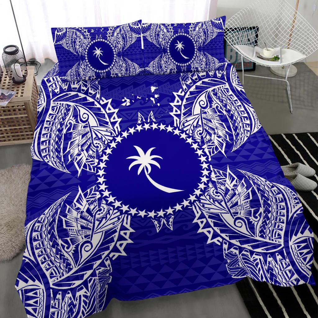 Polynesian Bedding Set - Chuuk Duvet Cover Set Map Blue - Polynesian Pride