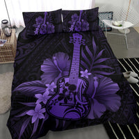 Hawaii Bedding Set - Hawaii Ukulele Flower Bedding Set - Purple - Polynesian Pride