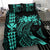 Hawaii Map Kanaka Polynesian Hula Girl Bedding Set - Turquoise - Polynesian Pride