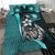 Samoa Polynesian Bedding Set Turquoise - Turtle With Hook - Polynesian Pride