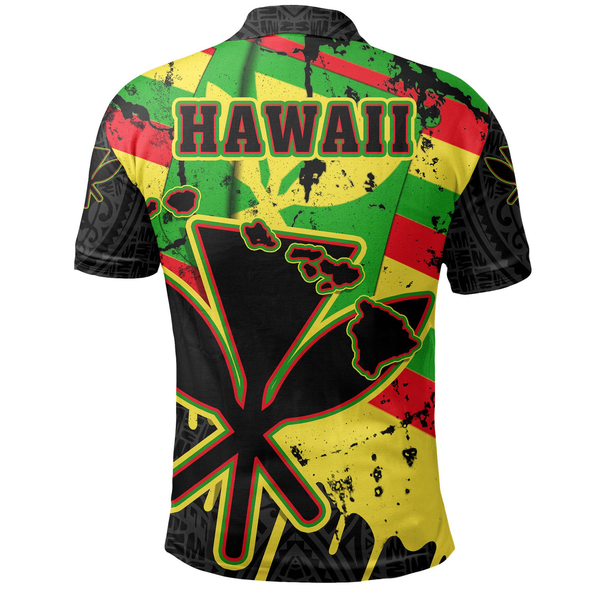 Hawaii Kanaka Maoli Flag Polo Shirt My Blood - Polynesian Pride