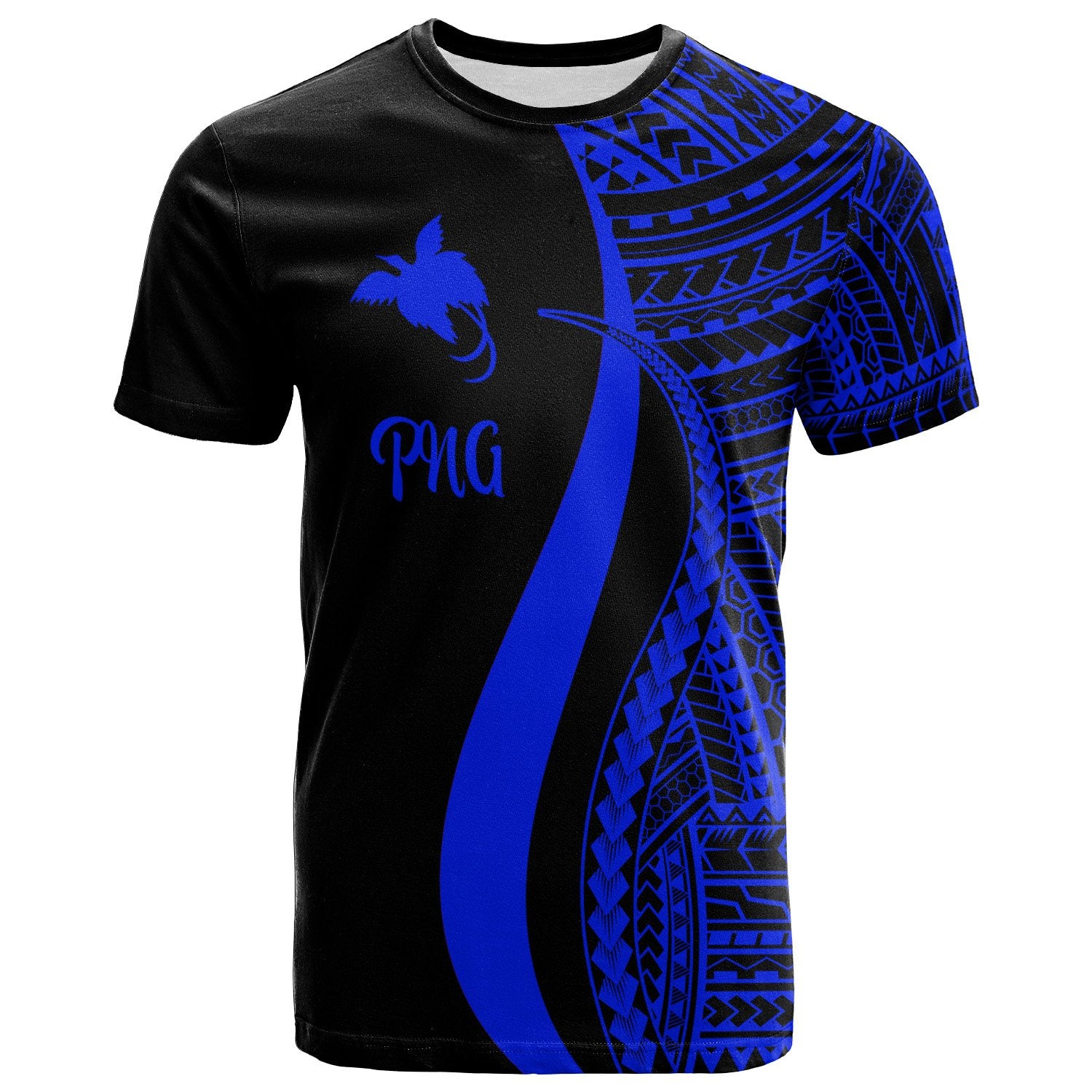 Papua New Guinea T Shirt Blue Polynesian Tentacle Tribal Pattern Unisex Blue - Polynesian Pride
