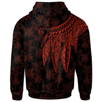 Niue Custom Hoodie Polynesian Wings (Red) - Polynesian Pride