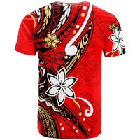 Guam T Shirt Tribal Flower With Special Turtles Red Color - Polynesian Pride