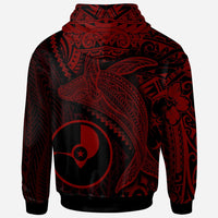 Yap Zip up Hoodie Humpback Whale & Coat of Arms Red - Polynesian Pride