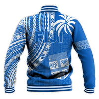 Fiji Rugby Sevens Baseball Jacket Fijian 7s Tapa Polynesian Blue Ver.01 LT13 - Polynesian Pride