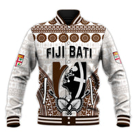 Custom Text and Number Fiji Rugby Bati Baseball Jacket Proud Tapa Pattern LT13 - Polynesian Pride