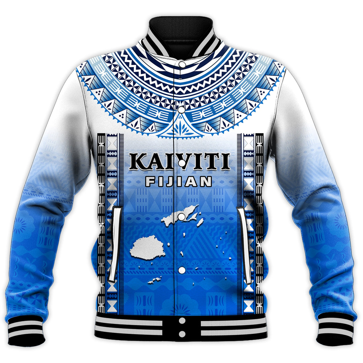 Custom Text And Number Fiji Baseball Jacket Kaiviti Fijian Special Tapa Pattern LT14 - Polynesian Pride