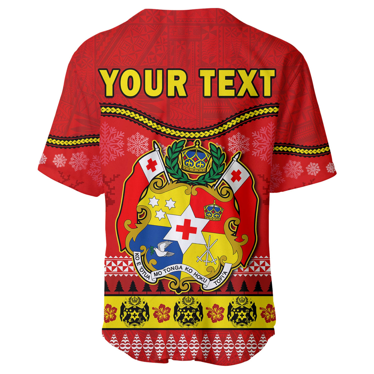(Custom Personalised) Tonga Christmas Baseball Jersey Tongan Ngatu Kilisimasi Fiefia LT14 - Polynesian Pride