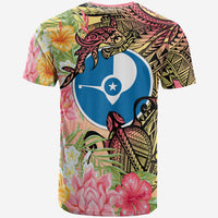 Yap State T Shirt Flowers Tropical With Sea Animals - Polynesian Pride