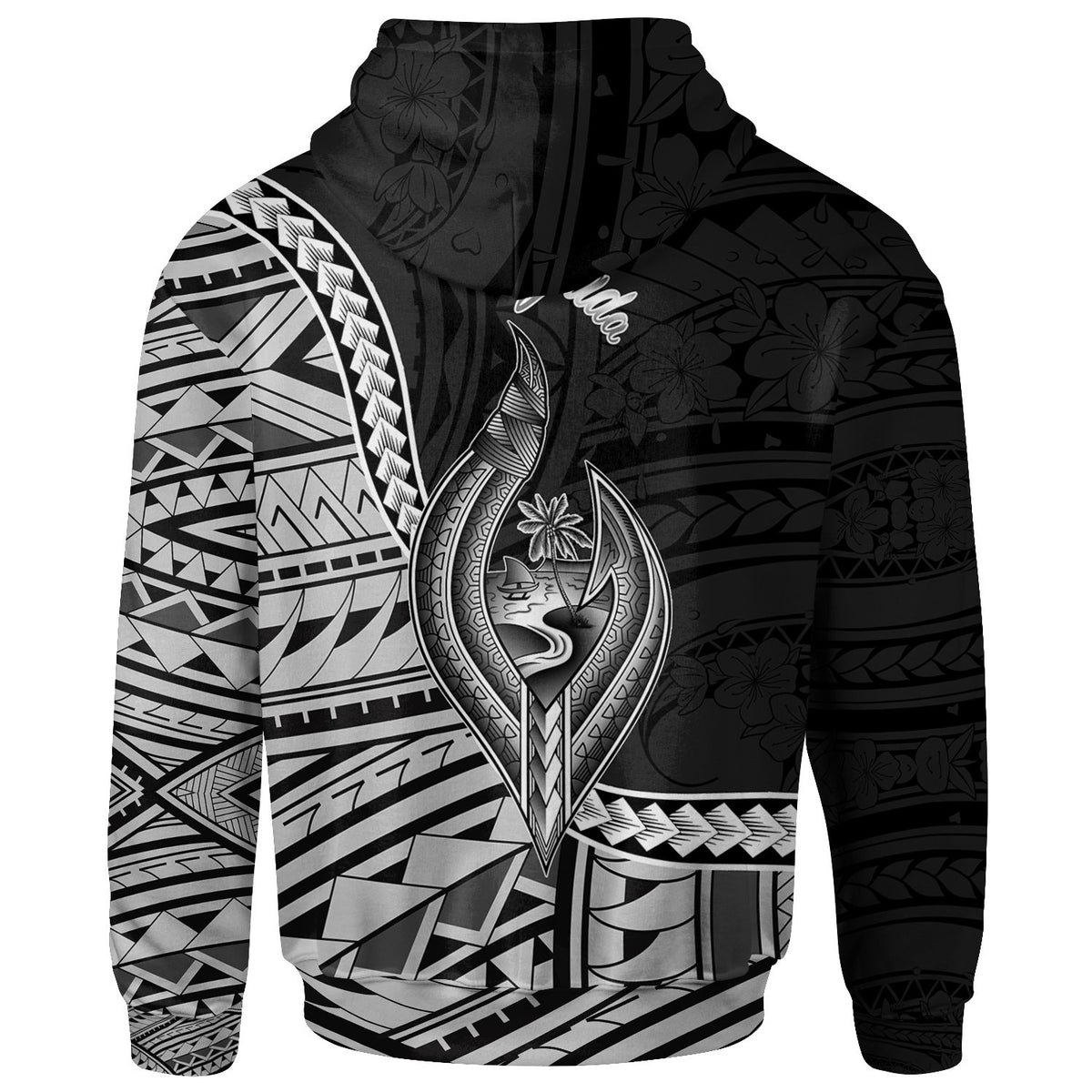 Guam Zip Hoodie Barrigada Seal of Guam Polynesian Patterns - Polynesian Pride