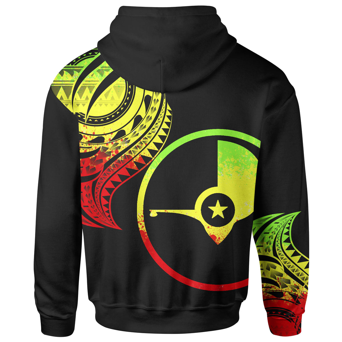 Yap State Custom Hoodie Yap State Tatau Reggae Patterns - Polynesian Pride
