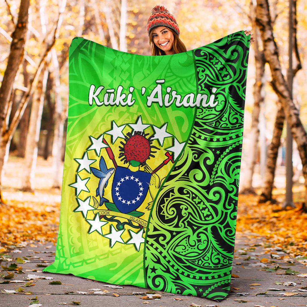 Cook Islands Premium Blanket Cook Islands Coat Of Arms Turtle Polynesian LT14 - Polynesian Pride