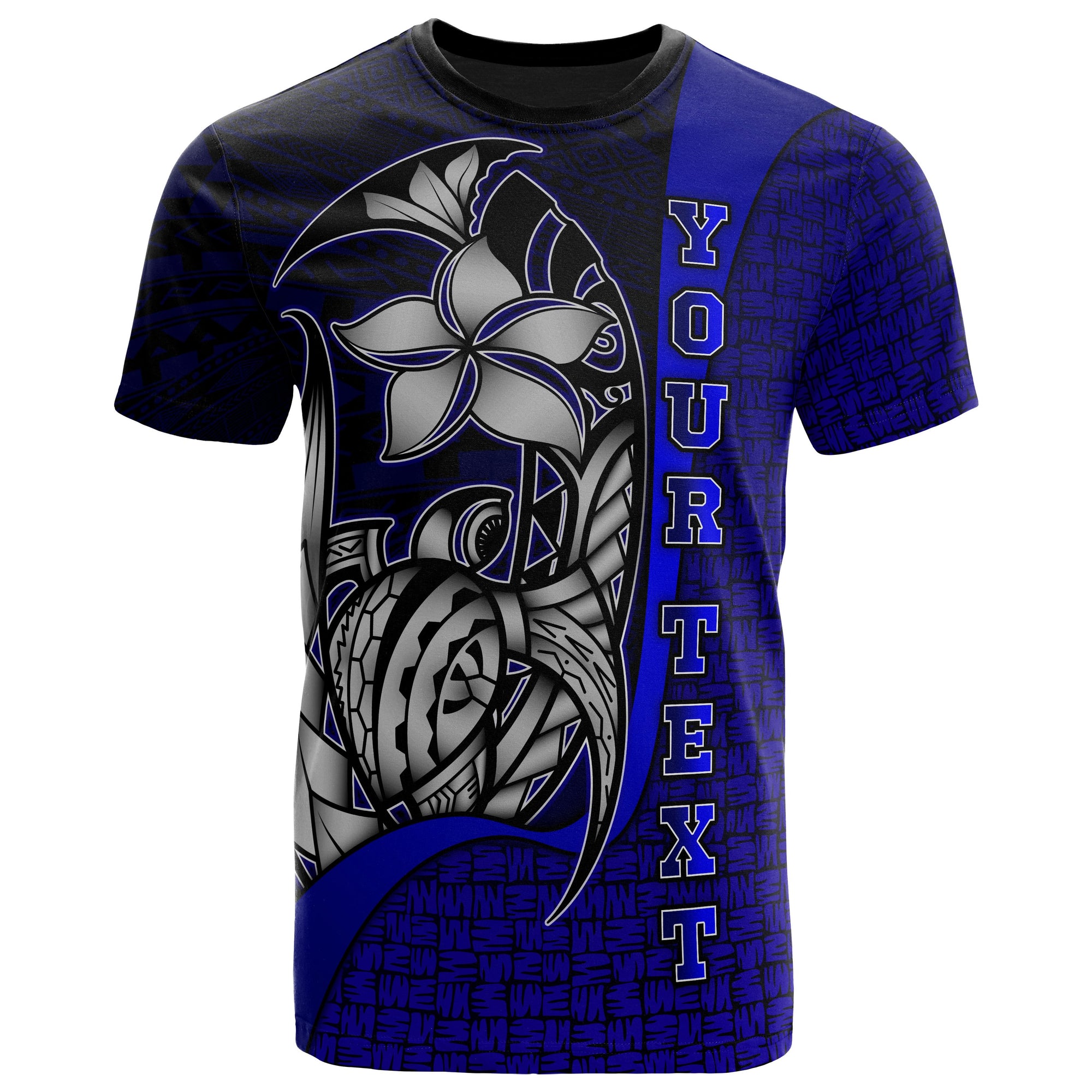 Guam Polynesian Custom T Shirt Blue Turtle with Hook Unisex Blue - Polynesian Pride