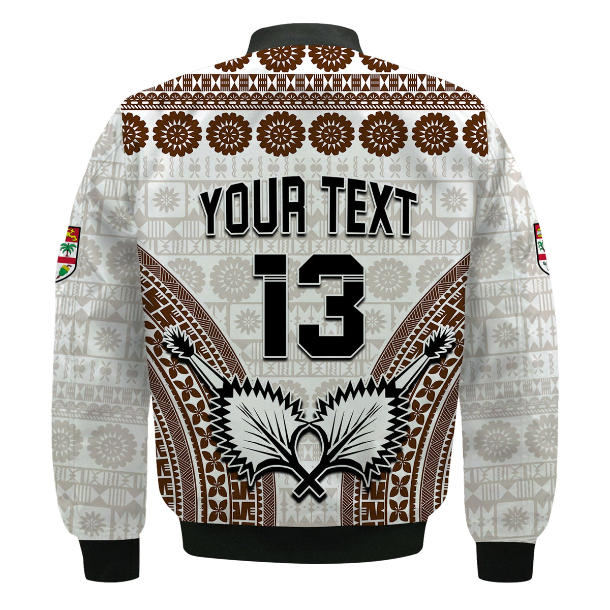 Custom Text and Number Fiji Rugby Bati Bomber Jacket Proud Tapa Pattern LT13 - Polynesian Pride