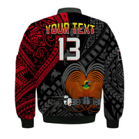 (Custom Text and Number) Papua New Guinea Bomber Jacket Raggiana Birds Of Paradise Happy 47th Independence Day LT13 - Polynesian Pride