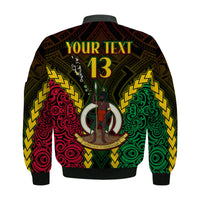 (Custom Text and Number) Vanuatu Indigenous Bomber Jacket Proud To Be Ni - Vanuatu Polynesian Pattern LT13 - Polynesian Pride