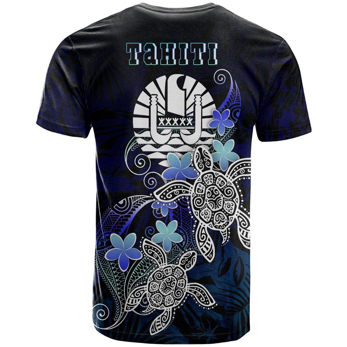 Tahiti Polynesian T Shirt Blue Turtle Couple - Polynesian Pride