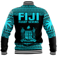 Fiji Rugby Sevens Baseball Jacket Simple Blue Style LT9 - Polynesian Pride