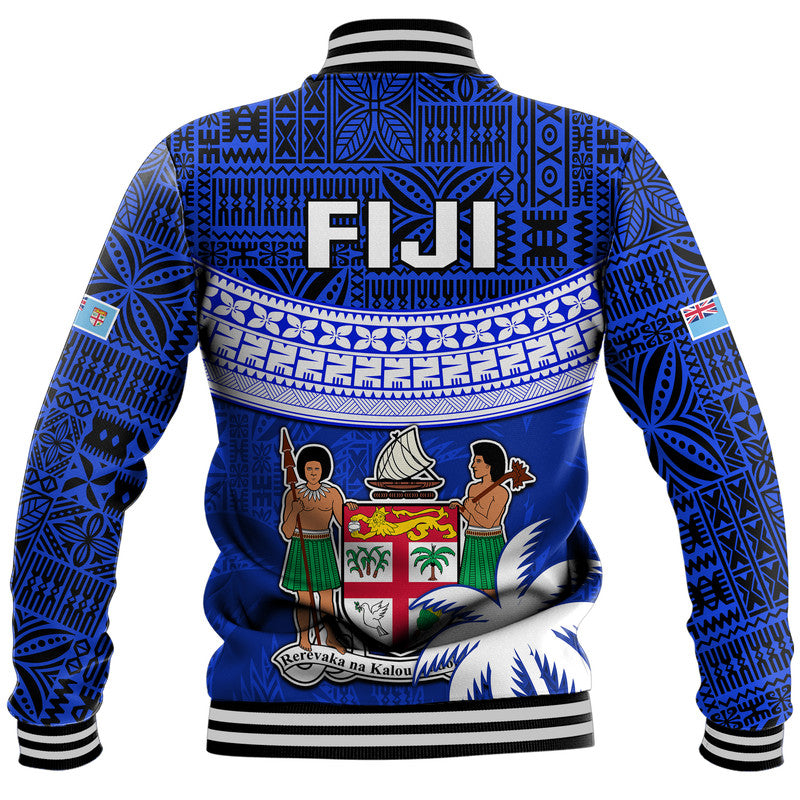 Fiji Coat Of Arms Baseball Jacket Polynesian Tapa Palm Tree LT9 - Polynesian Pride