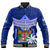 (Custom Personalised) Fiji Coat Of Arms Baseball Jacket Polynesian Tapa Palm Tree LT9 Unisex Blue - Polynesian Pride