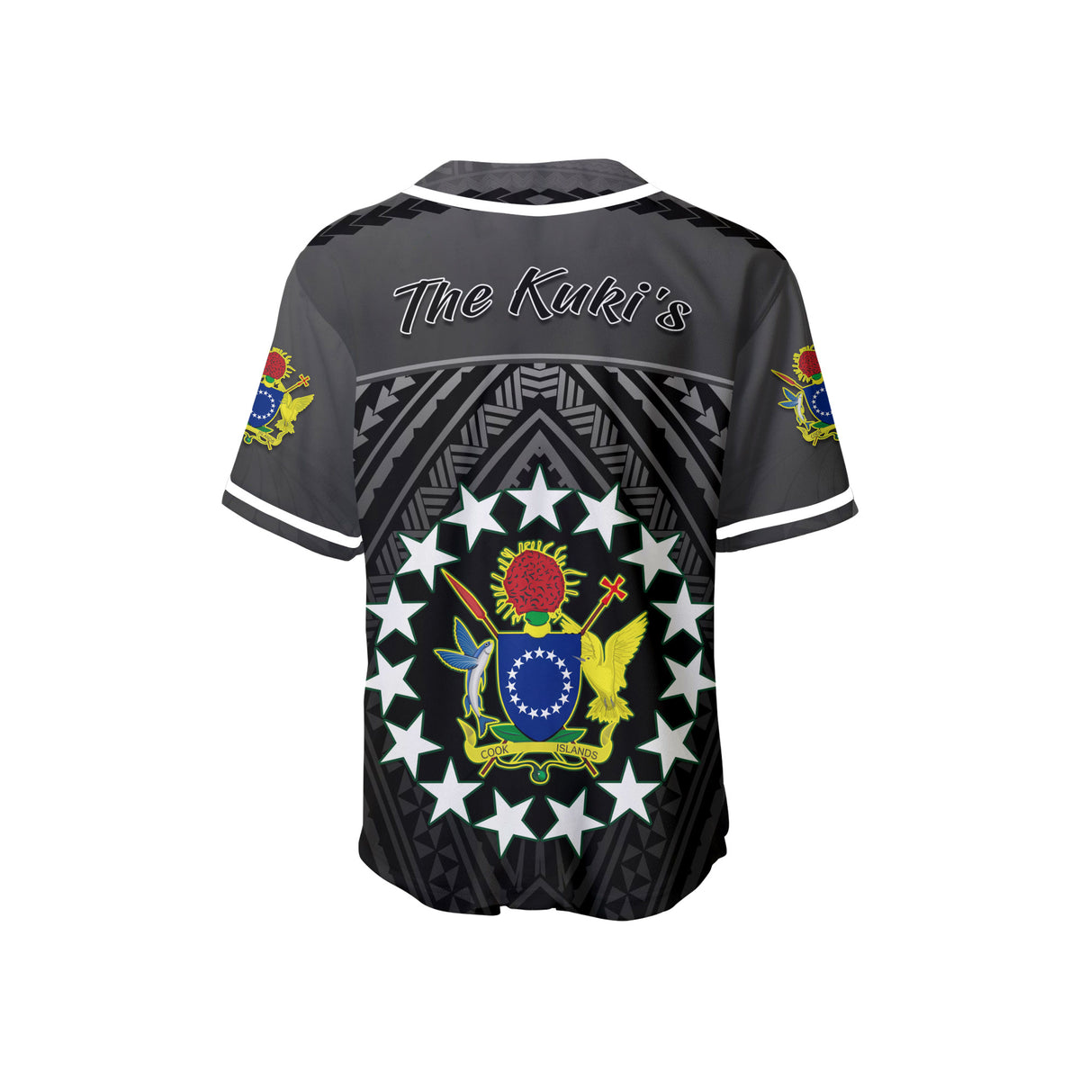 The Kuki's Baseball Jersey Cook Islands Rugby Black LT13 - Polynesian Pride