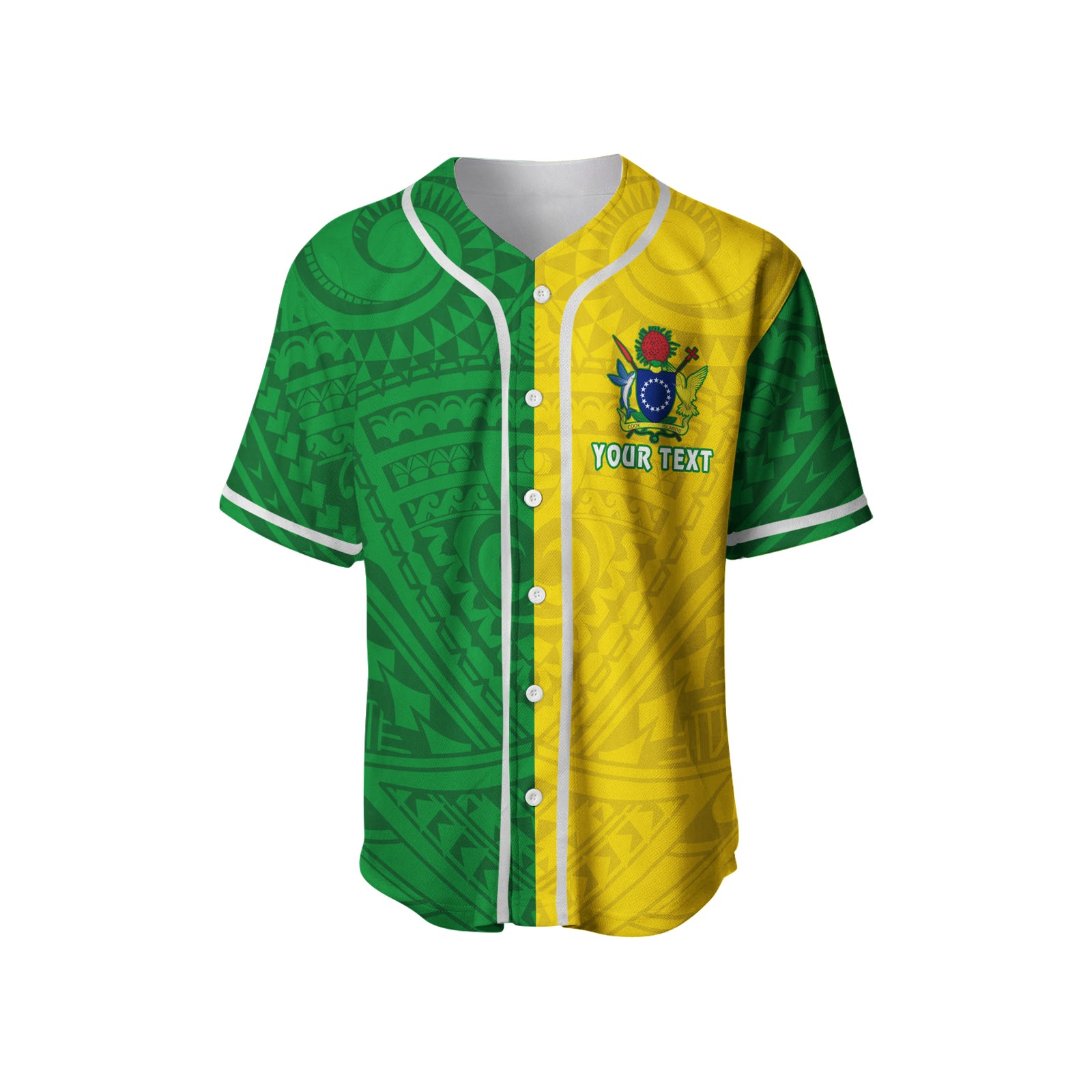 (Custom Personalised) Cook Islands Baseball Jersey Half Style LT13 - Polynesian Pride