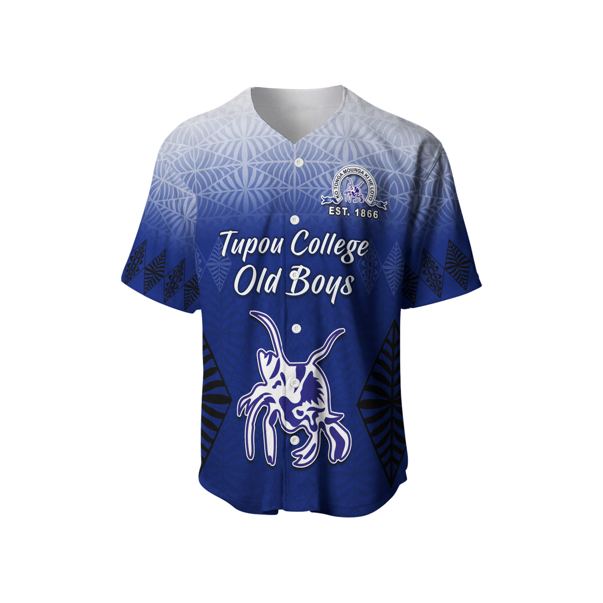 Tupou College Baseball Jersey Old Boys Tongan Tapa LT13 - Polynesian Pride
