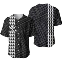 Hawaiian Kakau Baseball Jersey Simple Style Full Color LT6 White - Polynesian Pride