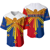 (Custom Personalised)Philippines Baseball Shirt Eagle LT6 Unisex Blue - Polynesian Pride