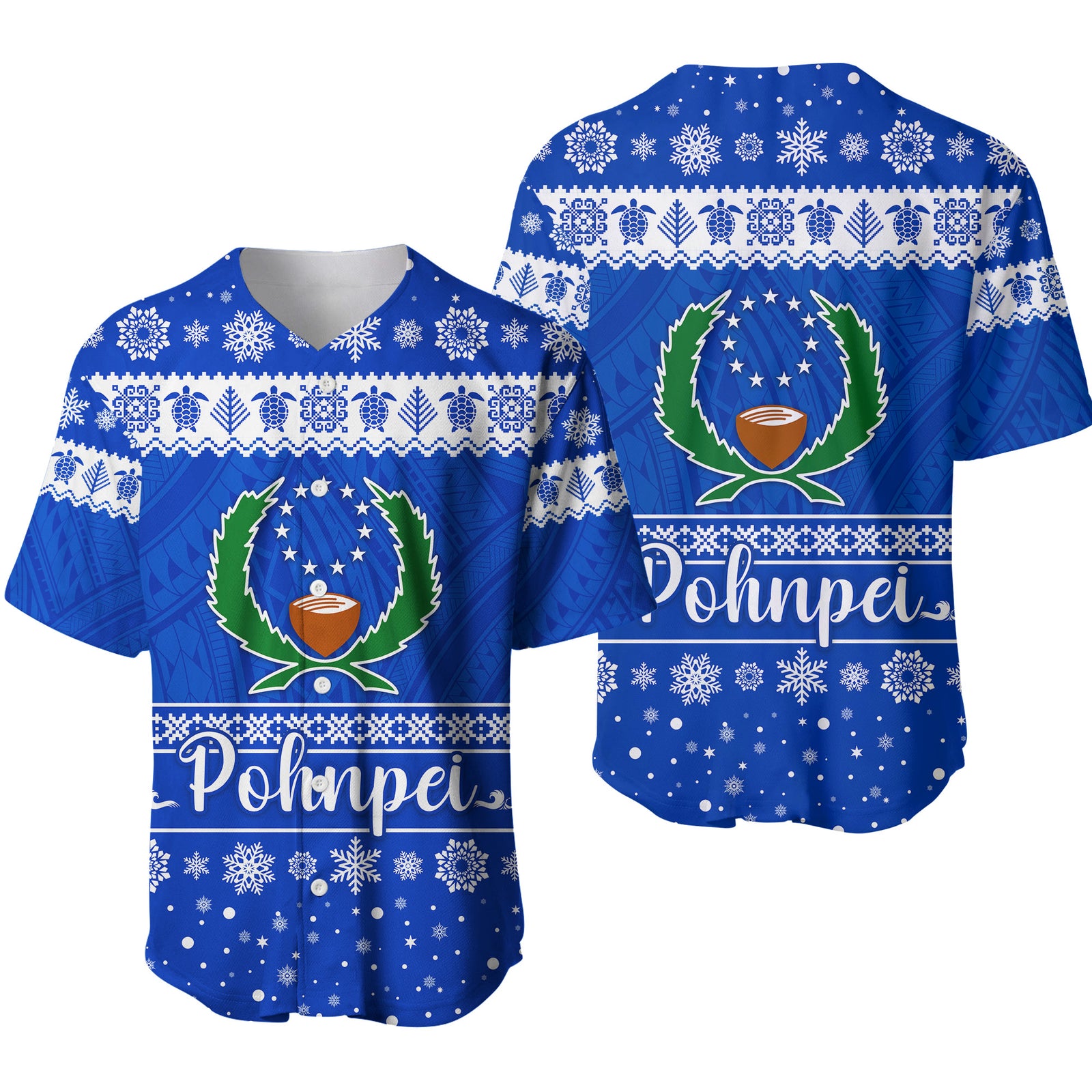 FSM Pohnpei Christmas Baseball Jersey Simple Style LT8 - Polynesian Pride
