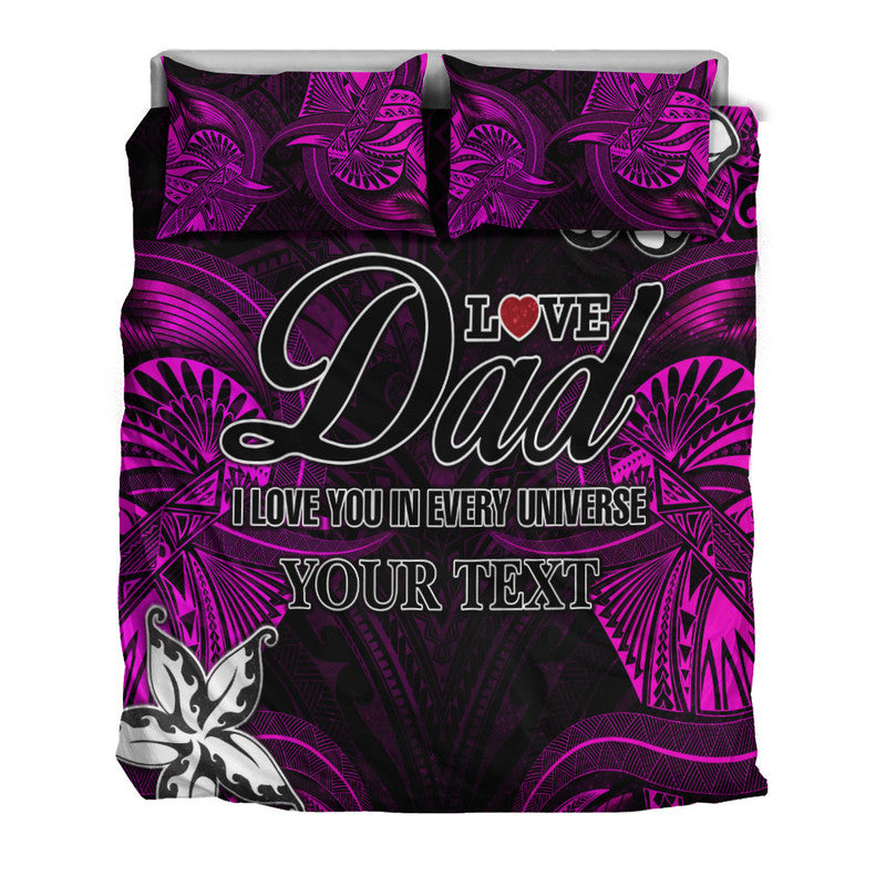 (Custom Personalised) Polynesian Fathers Day Bedding Set I Love You In Every Universe - Pink LT8 - Polynesian Pride