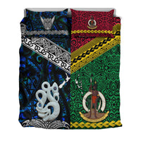 New Zealand And Vanuatu Bedding Set Together - Blue LT8 - Polynesian Pride