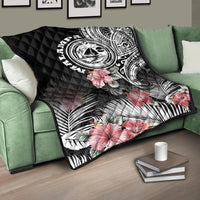 Vanuatu Malampa Province Premium Quilt Hibiscus Tribal Polynesian Tattoo Ver Black LT9 - Polynesian Pride
