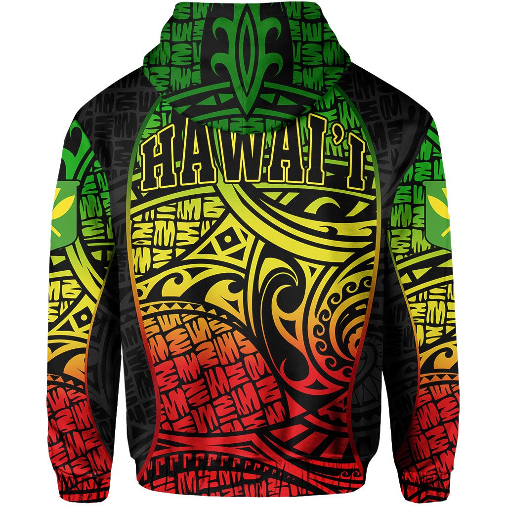 Polynesian Kanaka Maoli Hawaii Zip Hoodie Original Gel Style - Polynesian Pride
