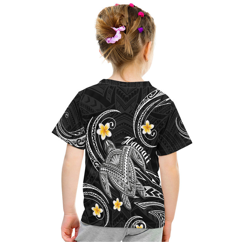 Hawaii T Shirt Hawaiian Turtle Plumeria Mixed Polynesian Black Style LT9 - Polynesian Pride