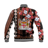 Fiji Baseball Jacket Tagimoucia Mixed Black Tapa Style LT9 - Polynesian Pride