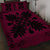 Hawaiian Quilt Maui Plant And Hibiscus Pattern Quilt Bed Set - Black Burgundy - AH - Polynesian Pride