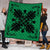 Hawaiian Quilt Maui Plant And Hibiscus Premium Quilt - Black Green - AH - Polynesian Pride