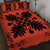 Hawaiian Quilt Maui Plant And Hibiscus Pattern Quilt Bed Set - Black Orange - AH - Polynesian Pride