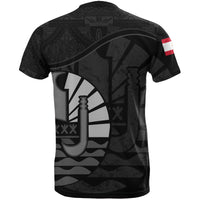 Tahiti T Shirt Tahiti Flag Vintage Style Black A02 - Polynesian Pride
