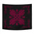 Hawaiian Quilt Maui Plant And Hibiscus Tappestry - Burgundy Black - AH Wall Tapestry Burgundy - Polynesian Pride