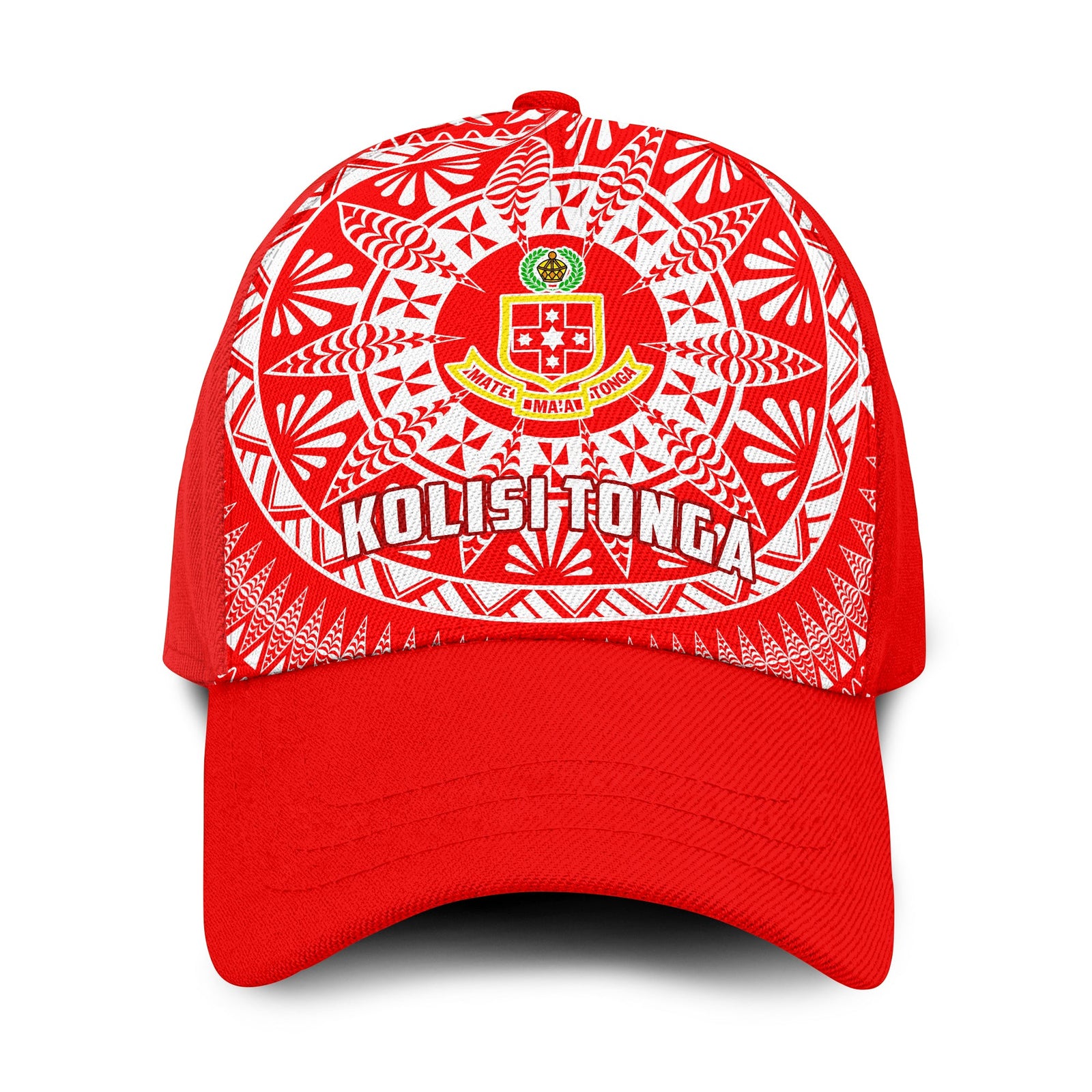 Kolisi Tonga High School Classic Cap Tongan Ngatu Pattern Ver.02 LT14 Classic Cap Universal Fit Red - Polynesian Pride