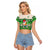 (Custom Personalised) Hawaii Mele Kalikimaka Raglan Cropped T Shirt Dabbing Santa Green Merry Christmas LT14 Female Green - Polynesian Pride