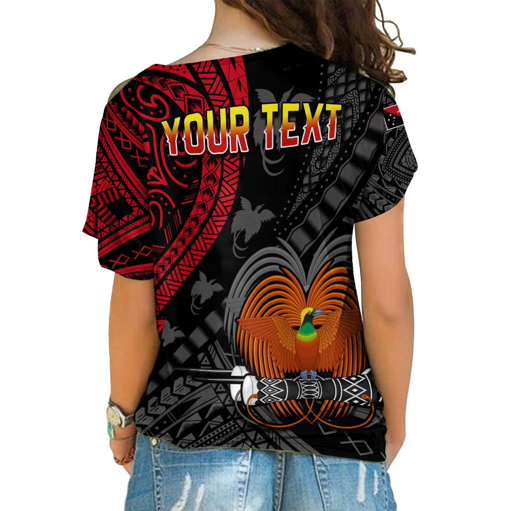(Custom Personalised) Papua New Guinea Cross Shoulder Shirt Raggiana Birds Of Paradise Happy 47th Independence Day LT13 - Polynesian Pride