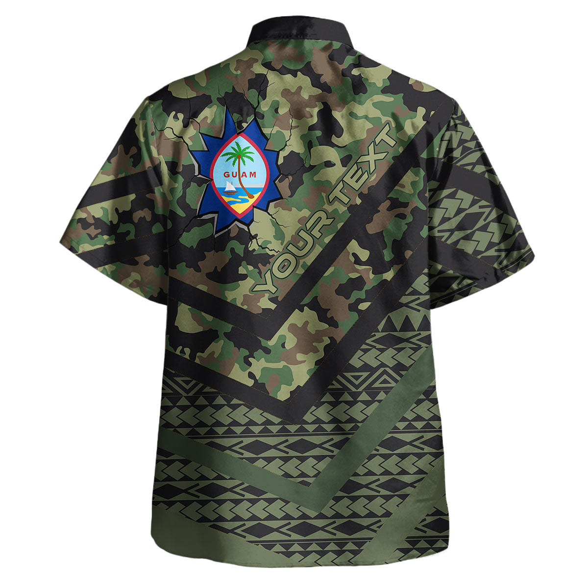 Guam Short Sleeve Shirt - Custom Guam Camo Deluxe Polynesian Tattoo - Polynesian Pride