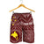 Papua New Guinea Personalised Men's Short - Flag With Polynesian Patterns (Red) - Polynesian Pride