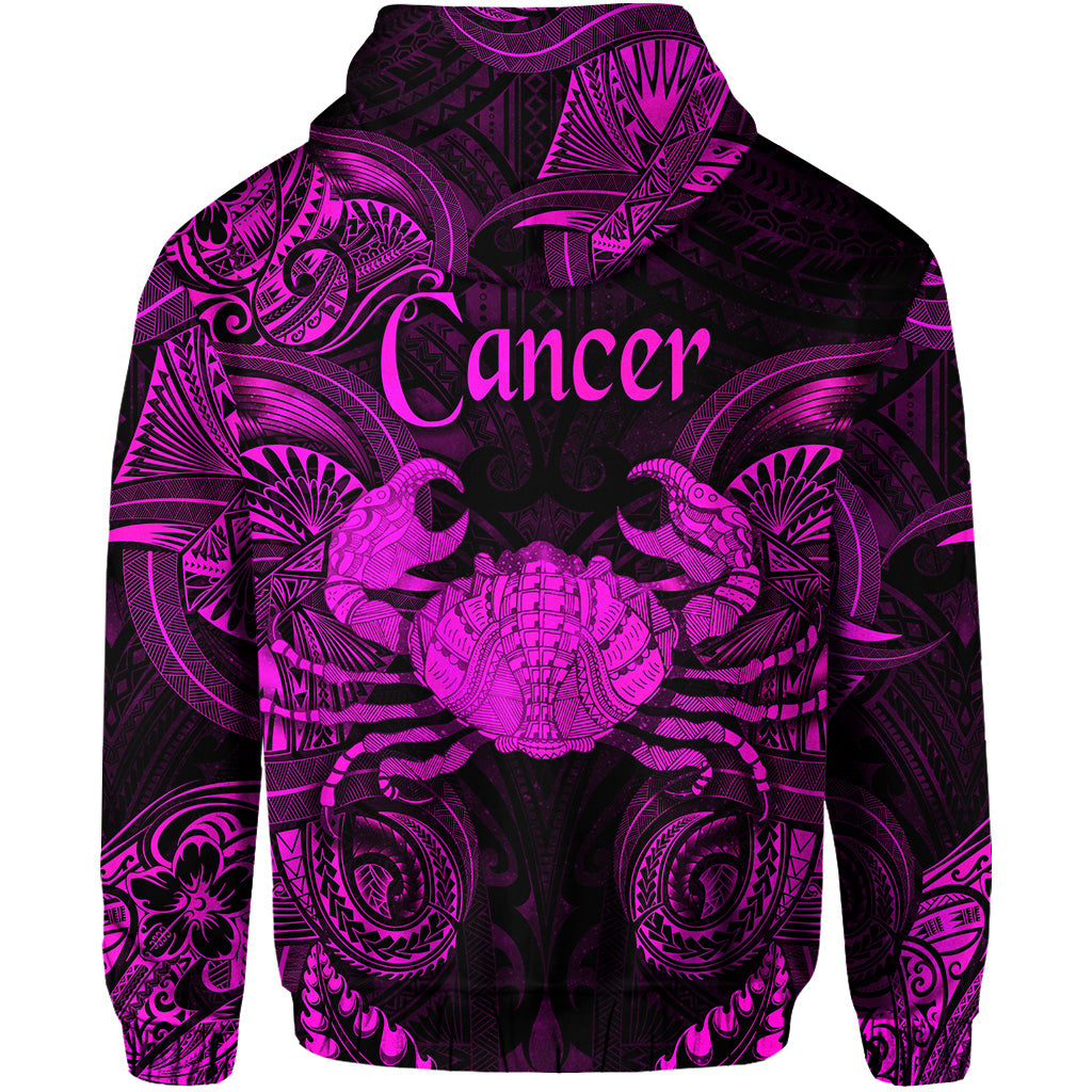 Cancer Zodiac Polynesian Zip Hoodie Unique Style Pink LT8 - Polynesian Pride