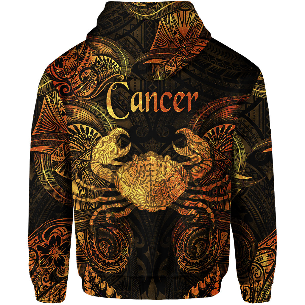 Cancer Zodiac Polynesian Zip Hoodie Unique Style Gold LT8 - Polynesian Pride
