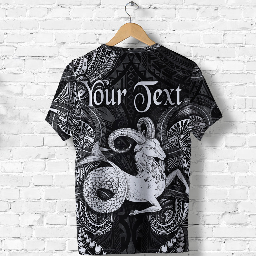 Custom Capricorn Zodiac Polynesian T Shirt Unique Style Black LT8 - Polynesian Pride